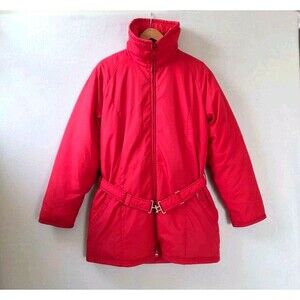 VINTAGE Eddie Bauer Expedition Down Puffer Jacket Women SM Red Ski Resort USA